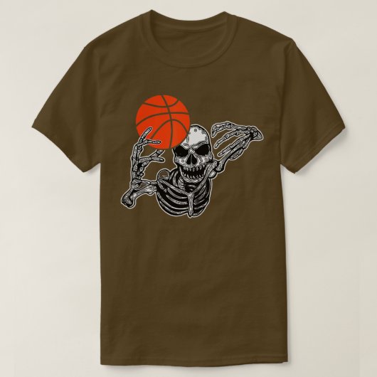 Dabbing Skeleton Basketball Funny Halloween Dab Da T-shirt (Design voorkant)