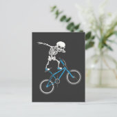 Dabbing Skeleton Bicycle BMX Fun Briefkaart (Staand voorkant)