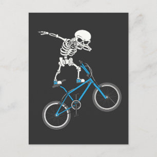 Dabbing Skeleton Bicycle BMX Fun Briefkaart