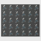 Dabbing Skeleton Bicycle BMX Fun Cadeaupapier (Vlak)