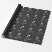 Dabbing Skeleton Bicycle BMX Fun Cadeaupapier (Uitgerold)