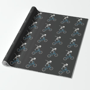 Dabbing Skeleton Bicycle BMX Fun Cadeaupapier