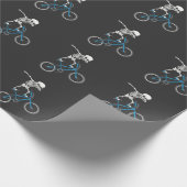 Dabbing Skeleton Bicycle BMX Fun Cadeaupapier (Hoek)