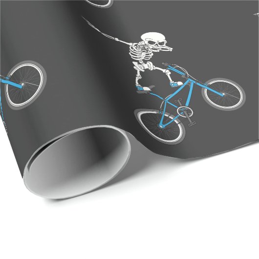Dabbing Skeleton Bicycle BMX Fun Cadeaupapier (Rol Hoek)