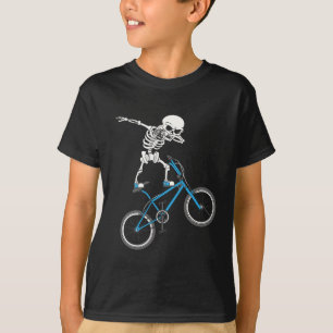 Dabbing Skeleton Bicycle BMX Fun T-shirt