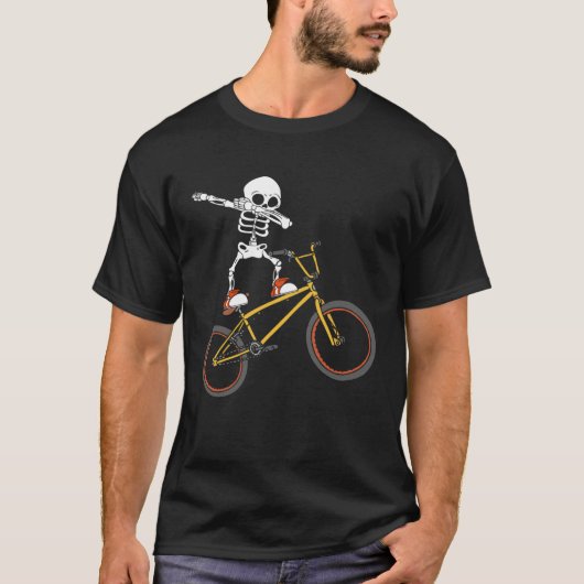 Dabbing Skeleton BMX Bike Rider Dab Skeleton Biker T-shirt (Voorkant)