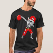 Dabbing Skeleton Bowling Ball Halloween Boys Kinde T-shirt (Voorkant)
