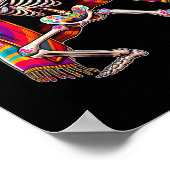 Dabbing Skeleton Cinco De Mayo Sombrero Poncho Mex Poster (Hoek)