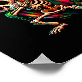 Dabbing Skeleton Cinco De Mayo Sombrero Poncho Mex Poster (Hoek)