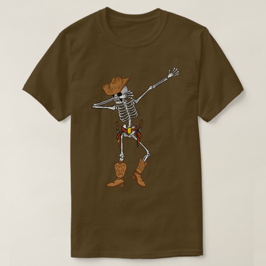 Dabbing Skeleton Cowboy Funny Cowboy Skeleton Hall T-shirt (Design voorkant)