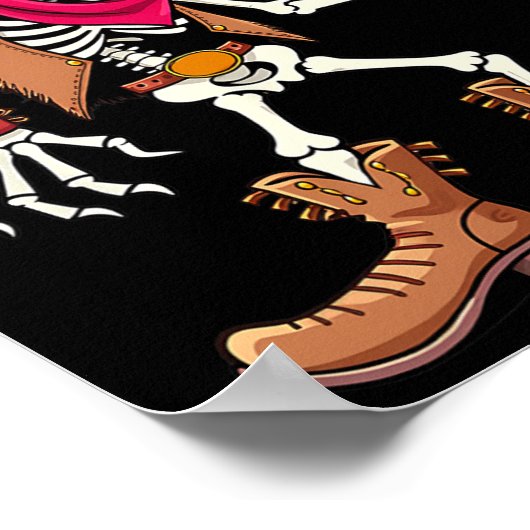 Dabbing Skeleton Cowboy Halloween Costume Kinder B Poster (Hoek)