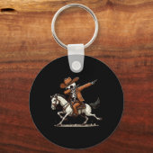 Dabbing Skeleton Cowboy Halloween Costume Kinder B Sleutelhanger (Voorkant)
