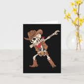 Dabbing Skeleton Cowboy Halloween Kostuum Boys Man Kaart (Gele Bloem)