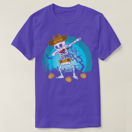 Dabbing Skeleton Cowboy Pet Funny T-shirt (Design voorkant)