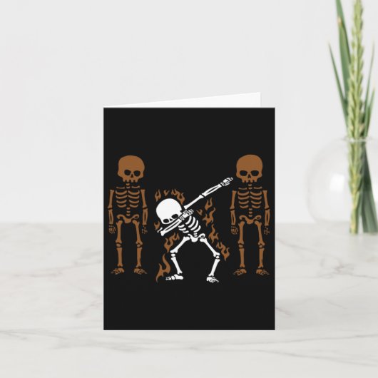 Dabbing Skeleton Dab Dance Halloween Gift Kaart (Voorkant)
