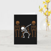 Dabbing Skeleton Dab Dance Halloween Gift Kaart (Gele Bloem)