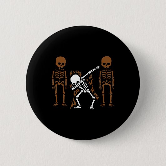 Dabbing Skeleton Dab Dance Halloween Gift Ronde Button 5,7 Cm (Voorkant)