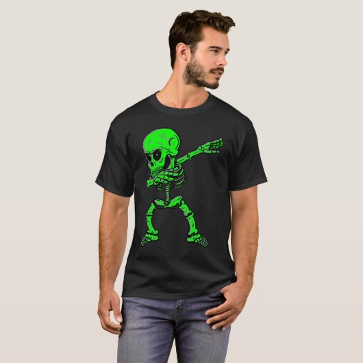 Dabbing Skeleton  Dab Dance Skeleton Costume Hallo T-shirt (Voorkant volledig)