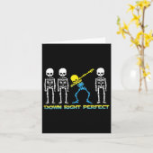 Dabbing Skeleton Down Right Perfect Down Syndroom Kaart (Gele Bloem)