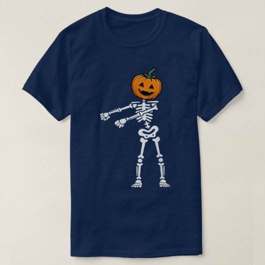 Dabbing Skeleton Floss Dance Pumpkin Face Funny Ha T-shirt (Design voorkant)