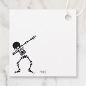 Dabbing Skeleton Halloween Birthday Dank je Bedankjes Labels (Achterkant)