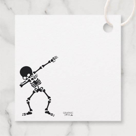 Dabbing Skeleton Halloween Birthday Dank je Bedankjes Labels (Achterkant)