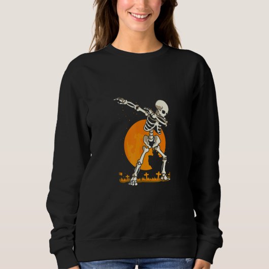 Dabbing Skeleton  Halloween Costume Spooky Season Trui (Voorkant)