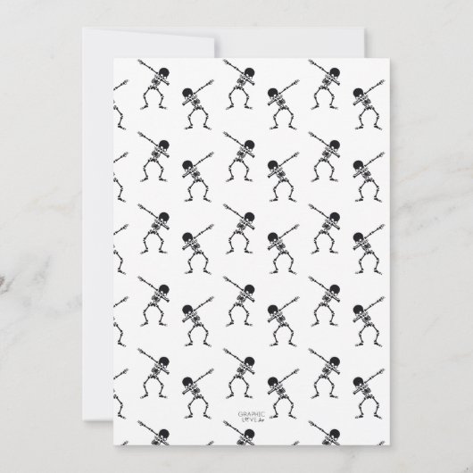 Dabbing Skeleton Halloween Happy Birthday Party Kaart (Achterkant)