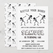 Dabbing Skeleton Halloween Happy Birthday Party Kaart (Voorkant / Achterkant)