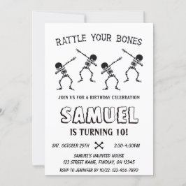 Dabbing Skeleton Halloween Happy Birthday Party Kaart