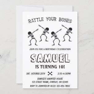 Dabbing Skeleton Halloween Happy Birthday Party Kaart