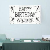 Dabbing Skeleton Halloween Happy Birthday Party Spandoek (Beurs)