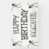 Dabbing Skeleton Halloween Happy Birthday Party Spandoek (Verticaal)