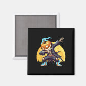 Dabbing Skeleton Headless Pumpkin Dab Dance Boys H Magneet (Voorkant / Achterkant)