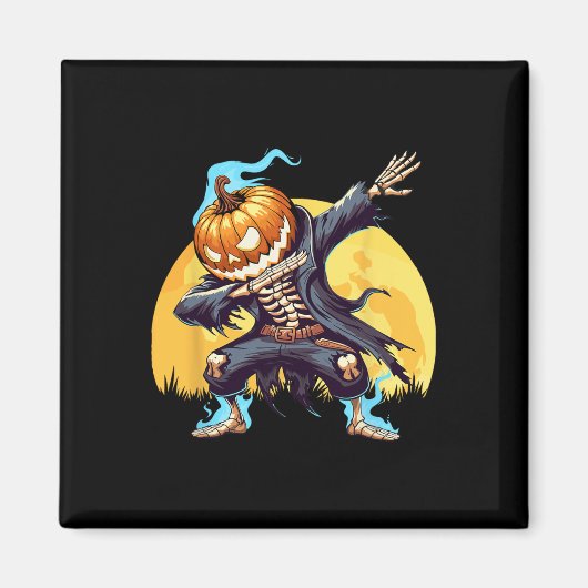 Dabbing Skeleton Headless Pumpkin Dab Dance Boys H Magneet (Voorkant)