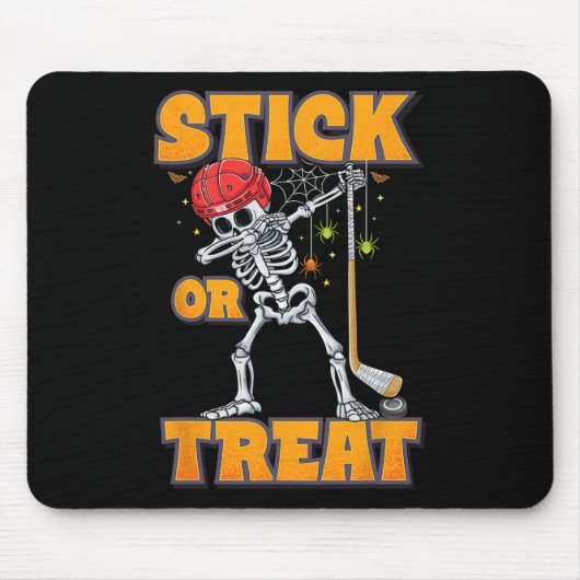 Dabbing Skeleton IJshockeyspeler Halloween Kostu Muismat (Voorkant)