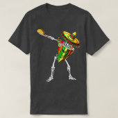 Dabbing Skeleton Meican Poncho Cinco De Mayo Sombr T-shirt (Design voorkant)