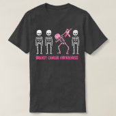 Dabbing Skeleton Pink Ribbon Breast Cancer T-shirt (Design voorkant)