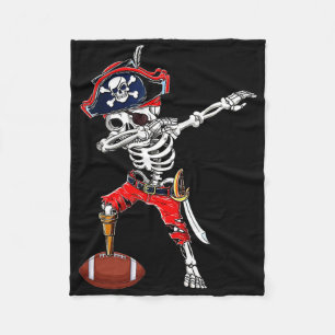 Dabbing Skeleton Pirate and Football beroemd gemaa Fleece Deken