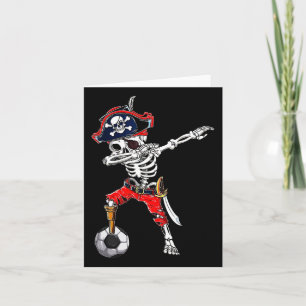 Dabbing Skeleton Pirate and Soccer LL Halloween Co Kaart