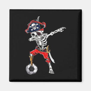 Dabbing Skeleton Pirate and Soccer LL Halloween Co Magneet