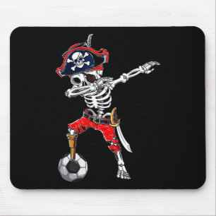 Dabbing Skeleton Pirate and Soccer LL Halloween Co Muismat
