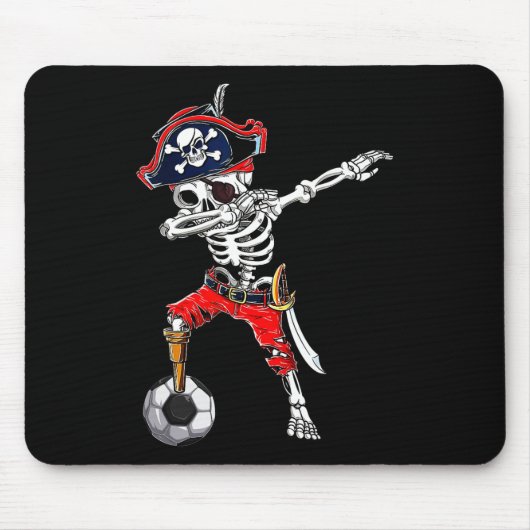 Dabbing Skeleton Pirate and Soccer LL Halloween Co Muismat (Voorkant)