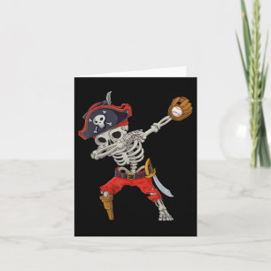 Dabbing Skeleton Pirate Baseball Funny Halloween S Kaart
