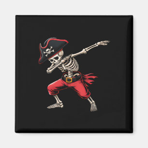 Dabbing Skeleton Pirate Boys Kinder Funny Hallowee Magneet