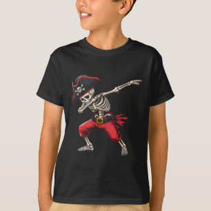 Dabbing Skeleton Pirate Boys Kinder Funny Hallowee T-shirt
