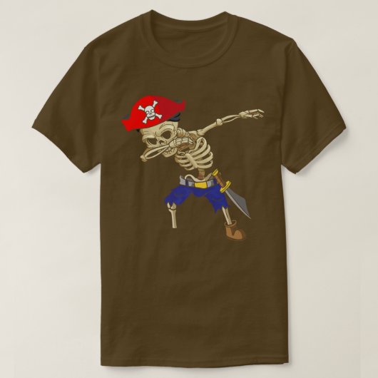 Dabbing Skeleton Pirate Funny T-shirt Pirate Costu (Design voorkant)