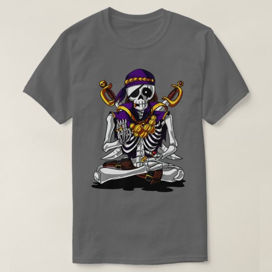 Dabbing Skeleton Pirate Halloween Costume Jolly Ro T-shirt (Design voorkant)
