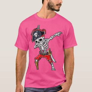 Dabbing Skeleton Pirate Halloween Kids Jolly Roge T-shirt