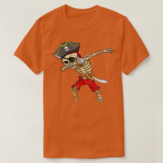 Dabbing Skeleton Pirate Halloween Kinder jongens M T-shirt (Design voorkant)